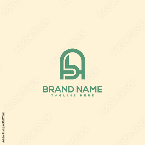 Monogram professional unique letter AB BA logo design template. Initials Business logo.