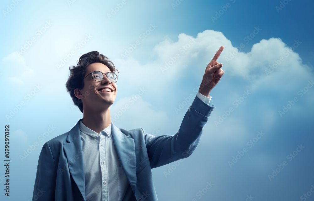 portrait, business, businesswoman, office, opportunity, co-worker, working space, leadership, smile, elegance. portrait image businessman put on suit sky blue color. stand up with shine sky backdrop. portrait, business, businesswoman, office, opportunity, co-worker, working space, leadership, smile, elegance. portrait image businessman put on suit sky blue color. stand up with shine sky backdrop.