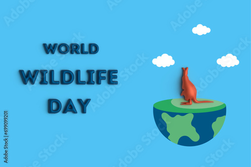 world wild life day kangaro on the earth