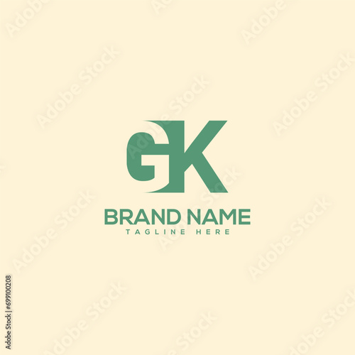 Monogram professional unique letter GK KG logo design template. Initials Business logo.