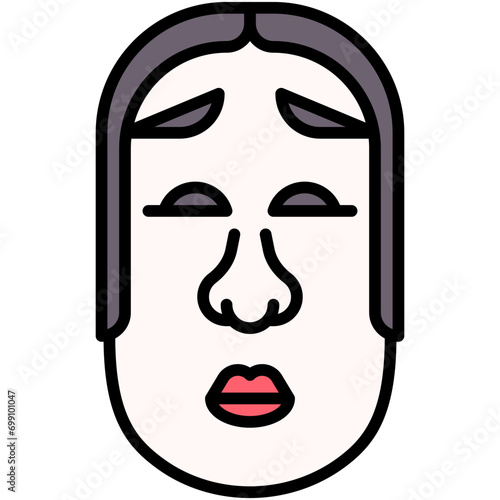 Ko omote mask icon, Japanese New Year related vector