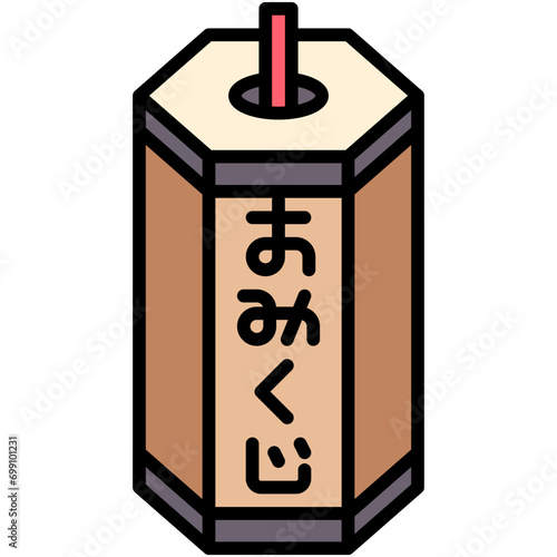 Japanese Fortune telling icon, Japanese New Year related vector