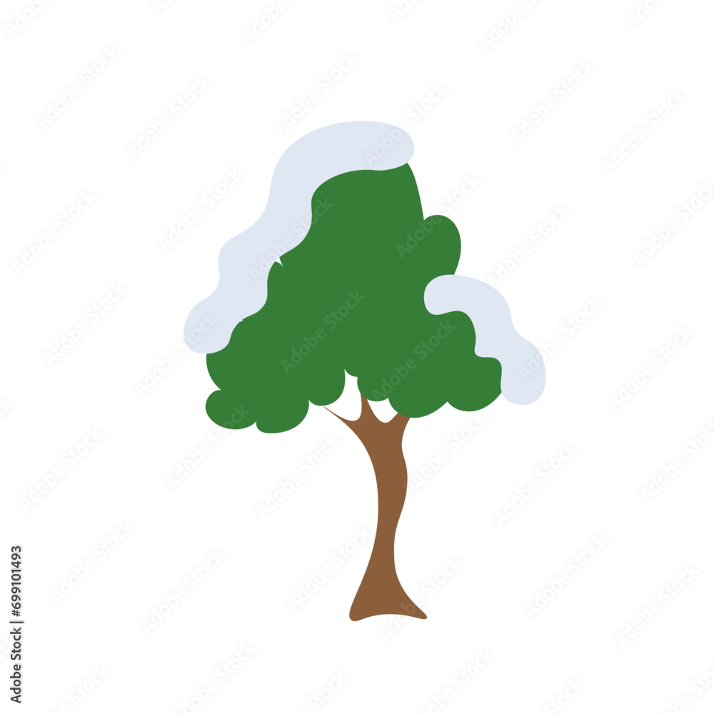 cute cartoon tree, christmas tree, christmas tree in the snow, winter tree, snowy tree, snow falling on the tree illustration cute cartoon tree, christmas tree, christmas tree in the snow, winter tree, snowy tree, snow falling on the tree illustration