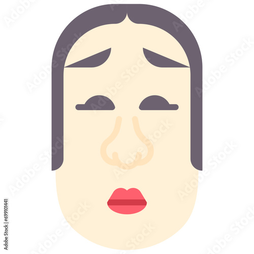 Ko omote mask icon, Japanese New Year related vector