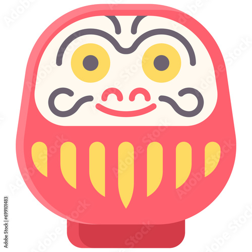 Daruma doll icon, Japanese New Year related vector