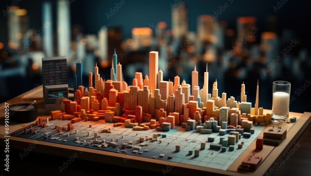 illustration, model, architectural, skyscraper, modern, skyline, urban, home, art, downtown. orange 3D modern architecture sustainable skyscraper background with a city. image generative via AI. illustration, model, architectural, skyscraper, modern, skyline, urban, home, art, downtown. orange 3D modern architecture sustainable skyscraper background with a city. image generative via AI.