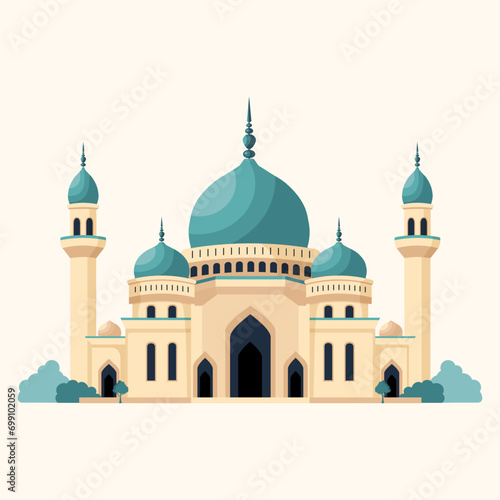 Vector mosque. Islamic design. Ramadan element. Arabic element for greetings.