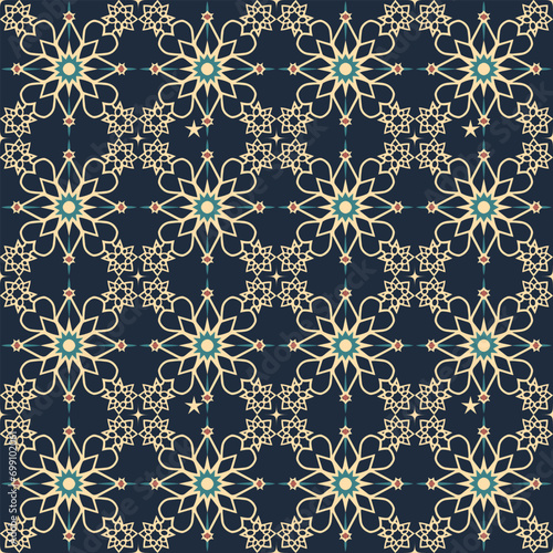 Arabic seamless pattern. Islamic vector background. Traditional arabic pattern.