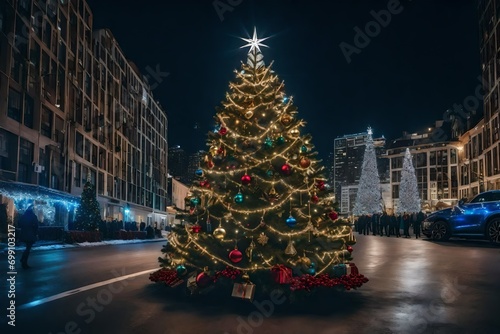 christmas tree in the night © Nisha