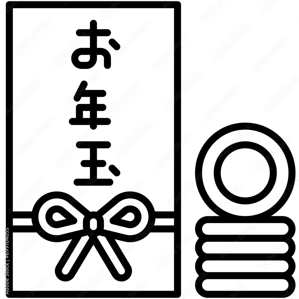 Money envelope icon, Japanese New Year related vector Money envelope icon, Japanese New Year related vector