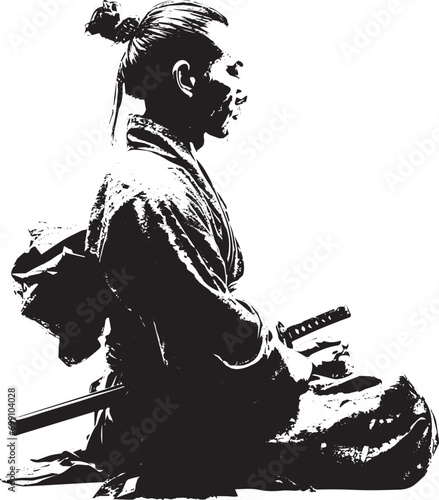 samurai on meditazione 02 photo