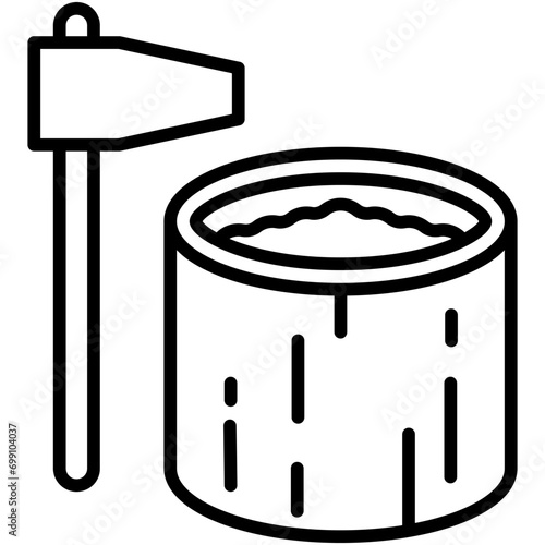 Usu or Mochi pestle icon, Japanese New Year related vector
