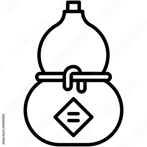 Japanese calabash icon, Japanese New Year related vector