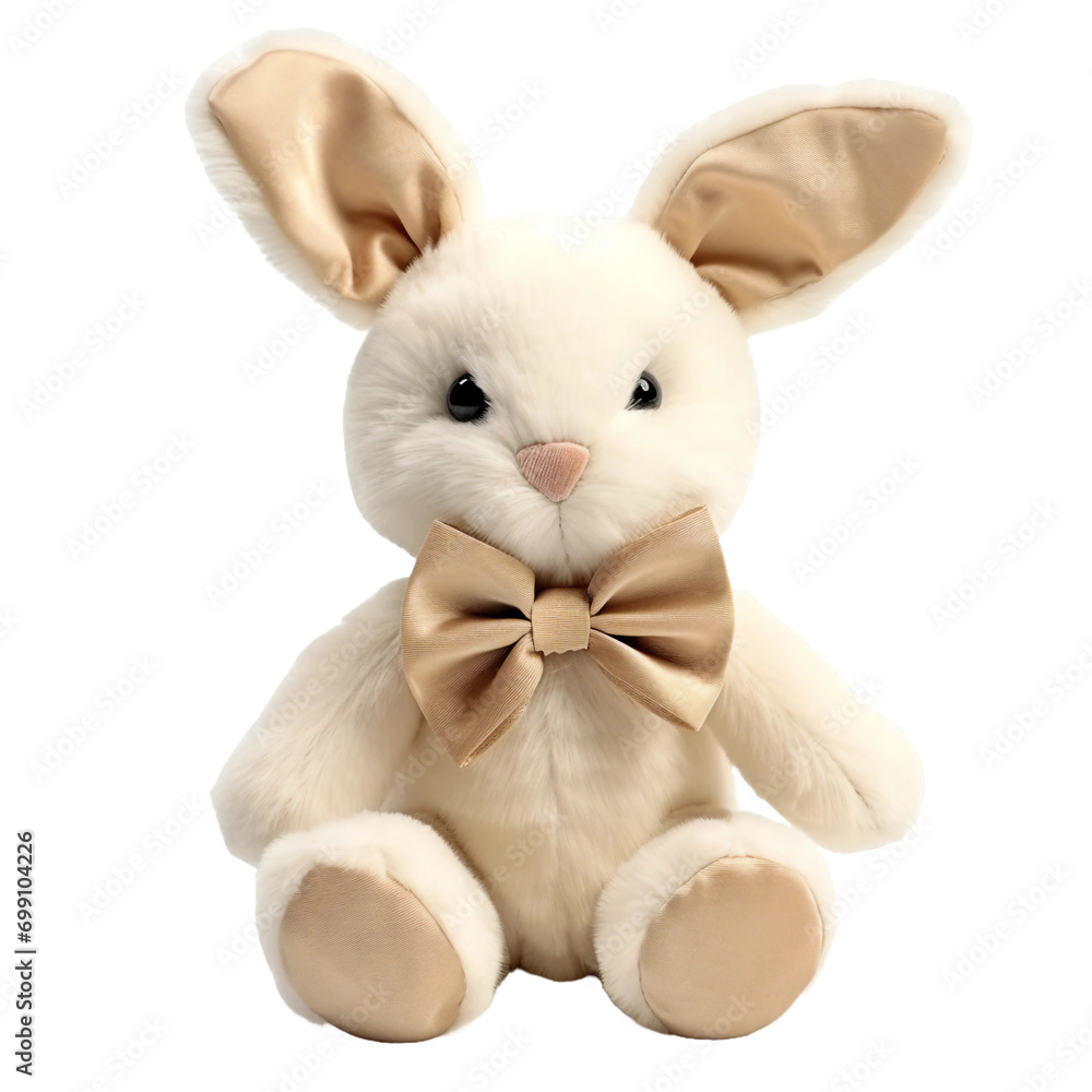 Bunny Rabbit Plush Doll, transparent background, isolated image, generative AI Bunny Rabbit Plush Doll, transparent background, isolated image, generative AI