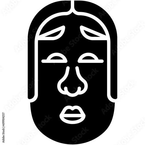Ko omote mask icon, Japanese New Year related vector