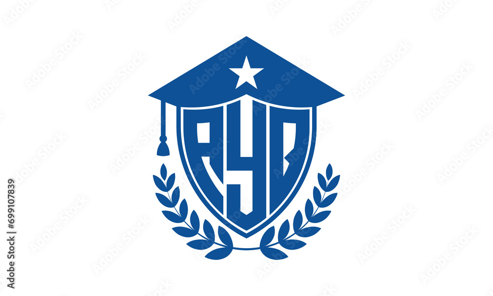 AYQ three letter iconic academic logo design vector template. monogram, abstract, school, college, university, graduation cap symbol logo, shield, model, institute, educational, coaching canter, tech AYQ three letter iconic academic logo design vector template. monogram, abstract, school, college, university, graduation cap symbol logo, shield, model, institute, educational, coaching canter, tech
