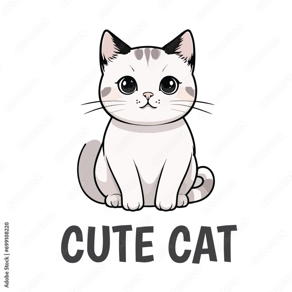 Simple cute cat illustration. Simple cute cat illustration.