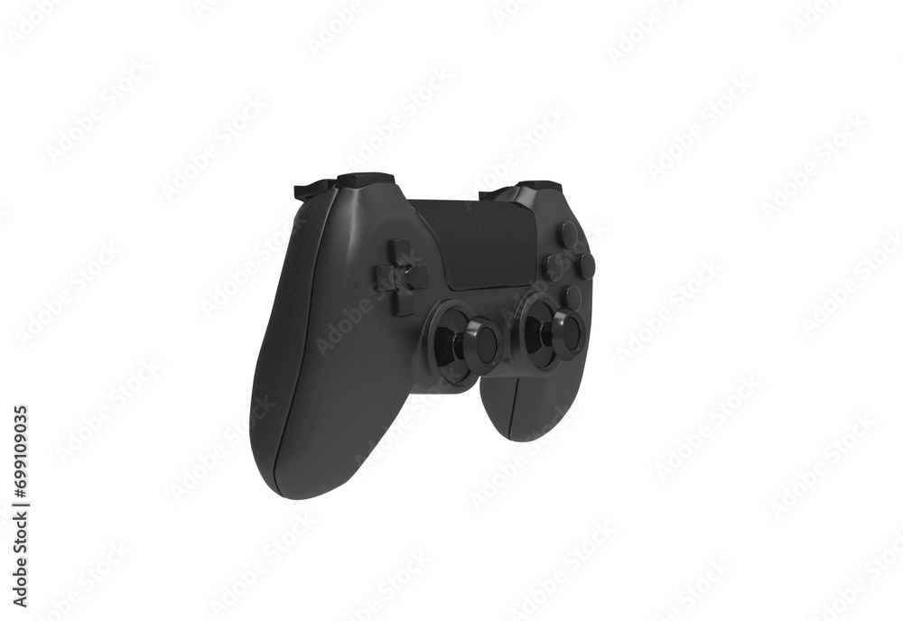 gaming controller angle view without shadow 3d render