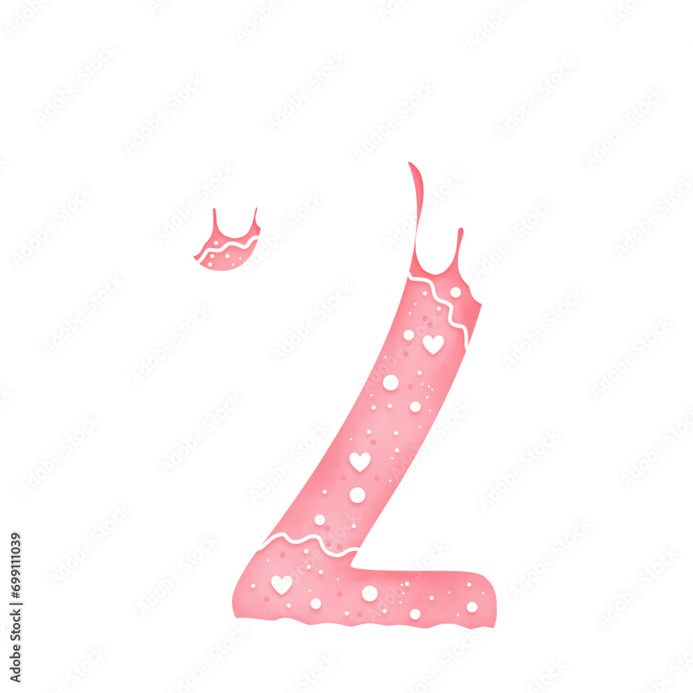 Pink Number and Alphabet Clipart