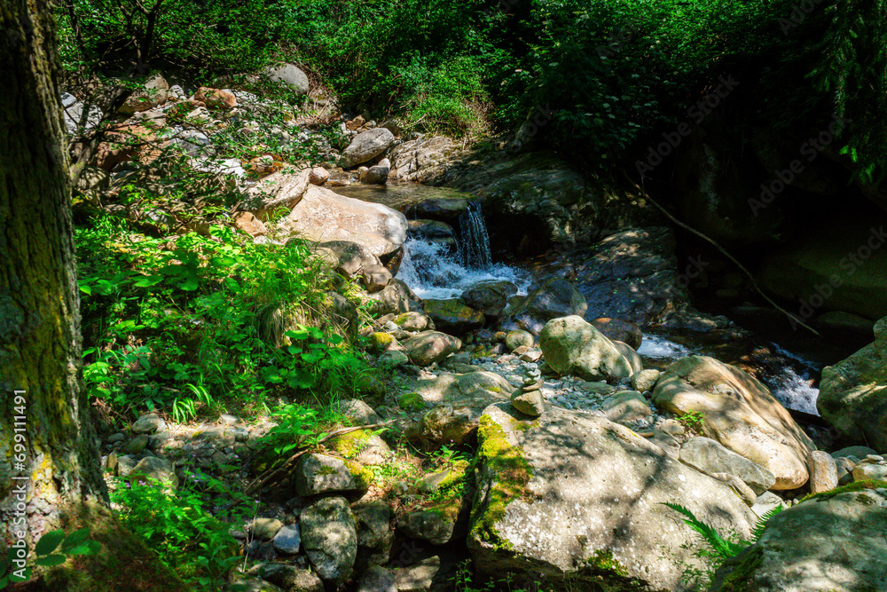 Hiking to the Kuenser Waterfalls near Meran in South Tyrol Italy. Hiking to the Kuenser Waterfalls near Meran in South Tyrol Italy.