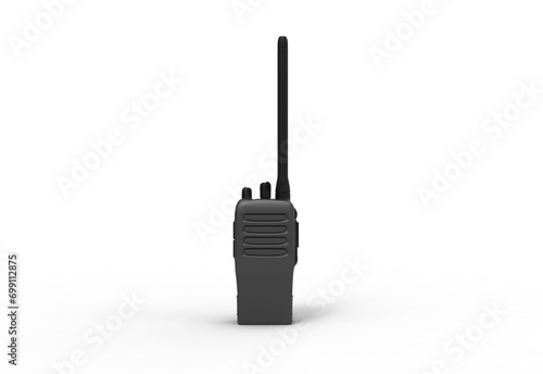 Walkie talkie front view with shadow 3d render