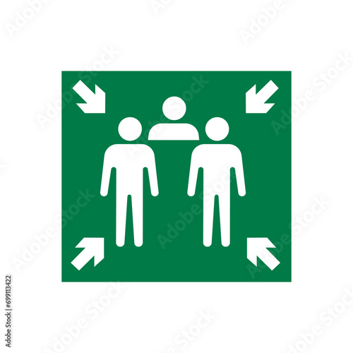 Fire Assembly Point Vector Signage Illustration Design.