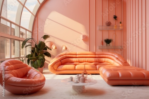 Peach fuzz interior design color of the year 2024
