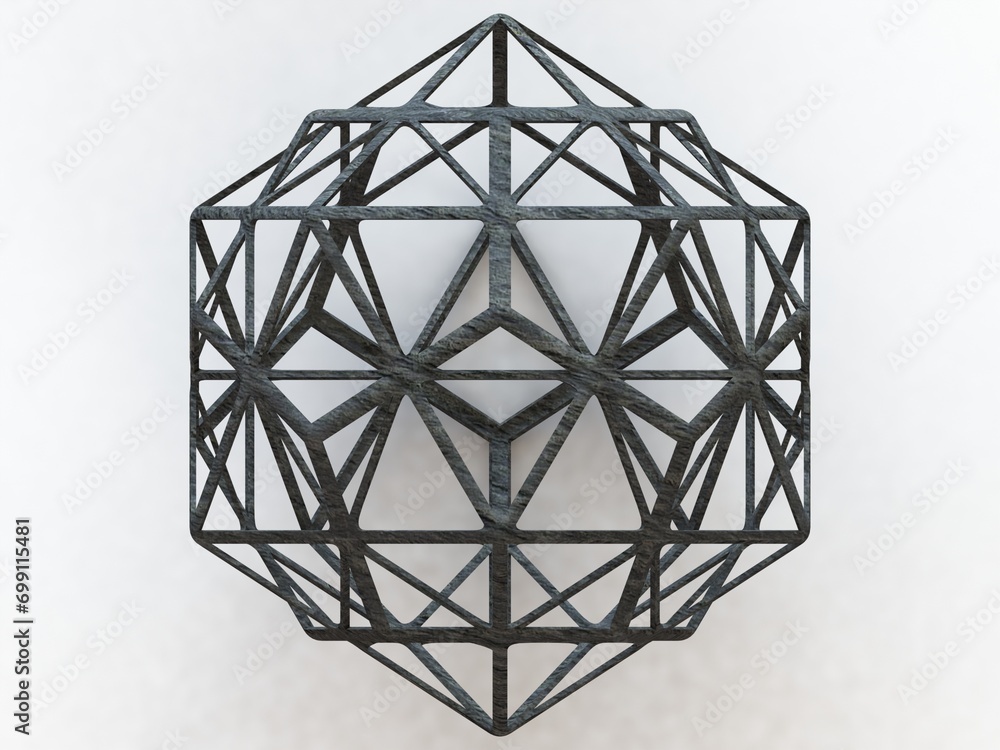 Wireframe Shape First Stellation of Icosidodecahedron 3D print model Wireframe Shape First Stellation of Icosidodecahedron 3D print model