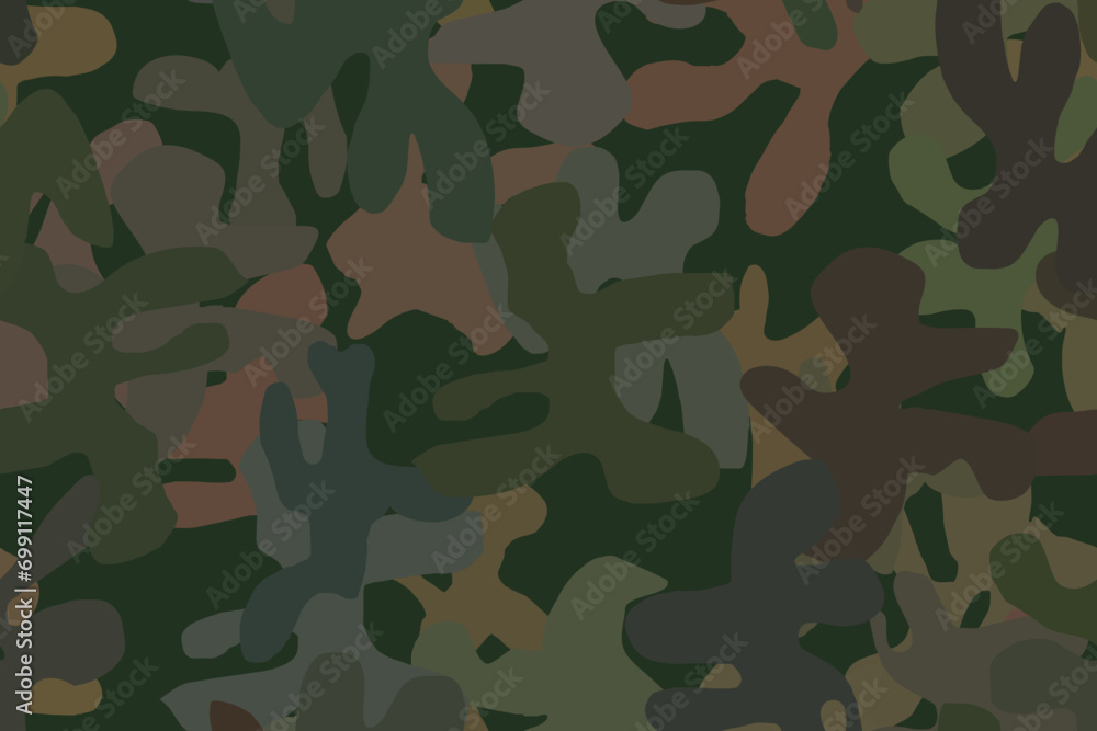 Fototapeta premium Camo Green Canvas. Grey Fabric Pattern. Digital Beige Camouflage. Woodland Army Brush. Seamless Print. Hunter Seamless Camouflage. Military Vector Background. Repeat Grey Texture. Dirty Camo Paint.