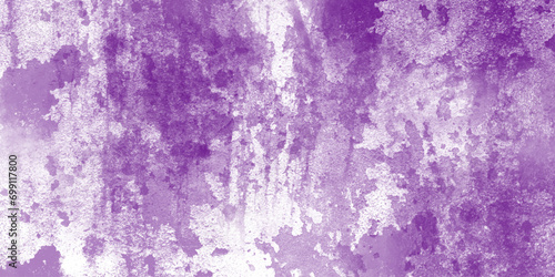 Abstract vintage rough texture grunge dark wall fragment with attritions and cracks background. ceramic plate close-up in purple tone. Сraked weathered cement wall texture Grungy rusted metal surface