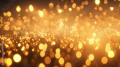 Glittering golden sparks flew photo