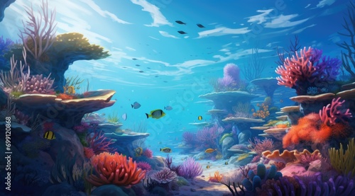 Coral and fish in the Red Sea. 