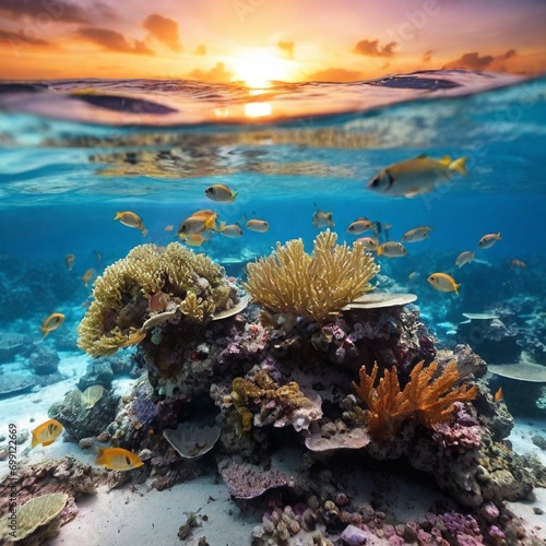 coral reef and sea generated Ai © Sadia