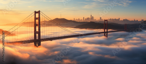 Abstract Golden Gate Bridge in San Francisco in fog © ART_ist