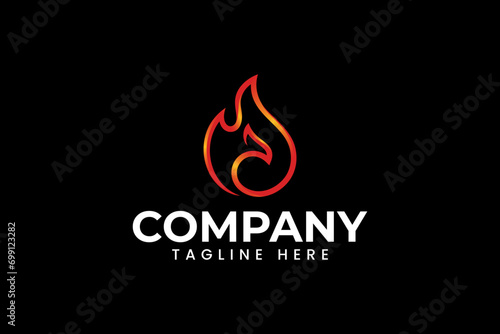phoenix with fire shape gradient logo design for professional business company