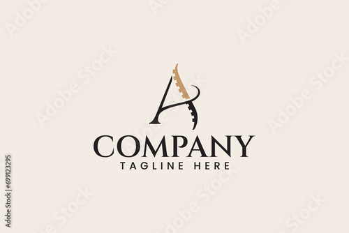 letter A with spine shape logo design for chiropractic and physiotherapy company