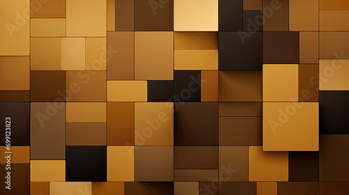 A minimalist abstract design using blocks and shapes in caramel and chocolate colors, creating a modern and chic pattern Ai Generative