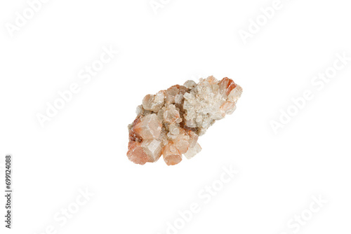 aragonite mineral stone macro on white background