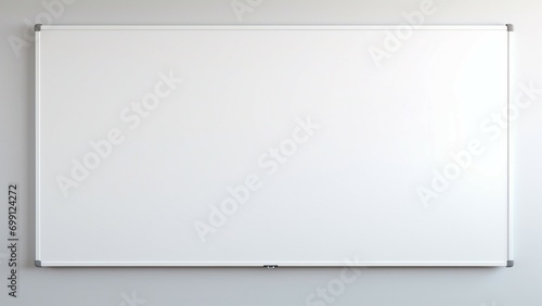 Clean office white board in a modern meeting room ready for business presentation or ideas and brainstorming.