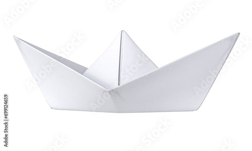 paper boat isolated on a white background.side view.