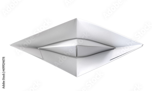 3d render origami paper boat isolated on white