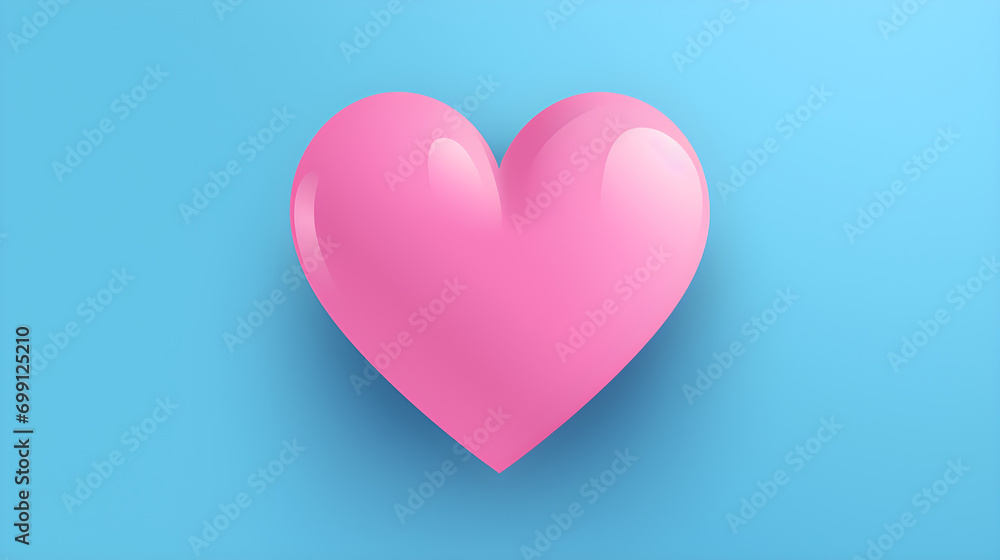 3d render of a pink heart on pink background