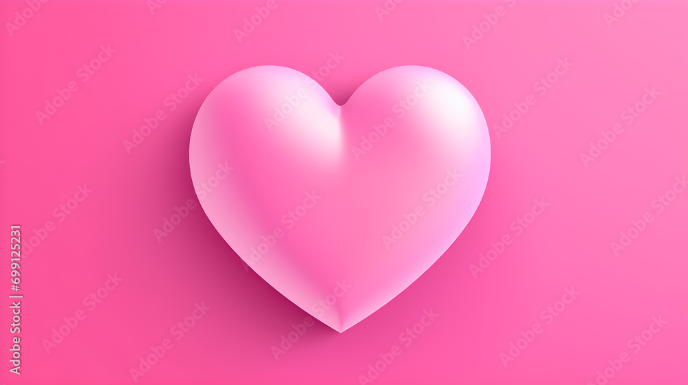 3d render of a pink heart on pink background