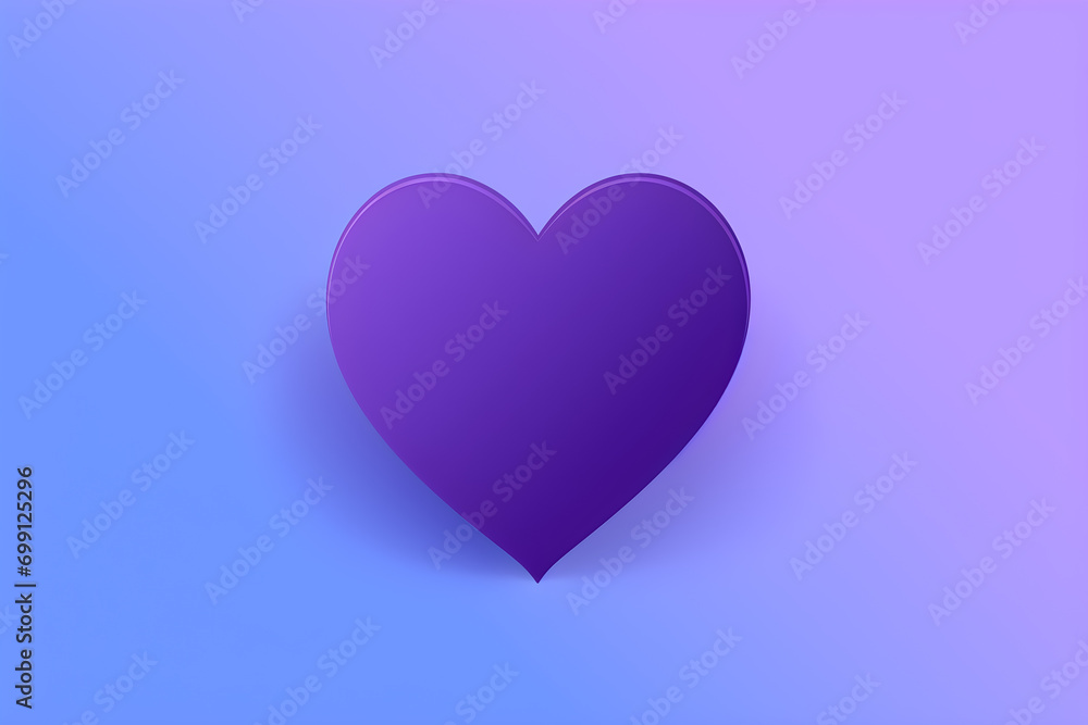 Illustration of a purple heart on blue background