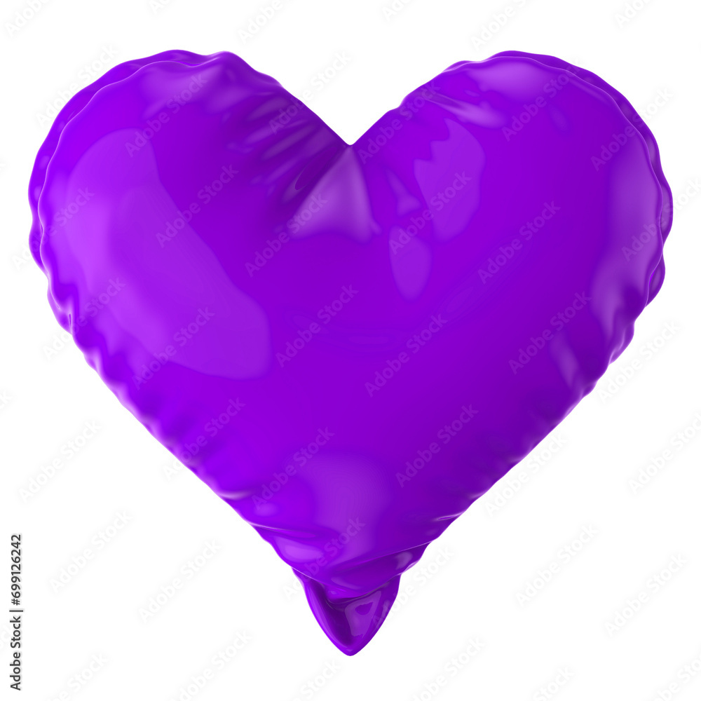 Purple Heart Balloon 3D Render
