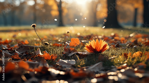 autumn leaves on the ground