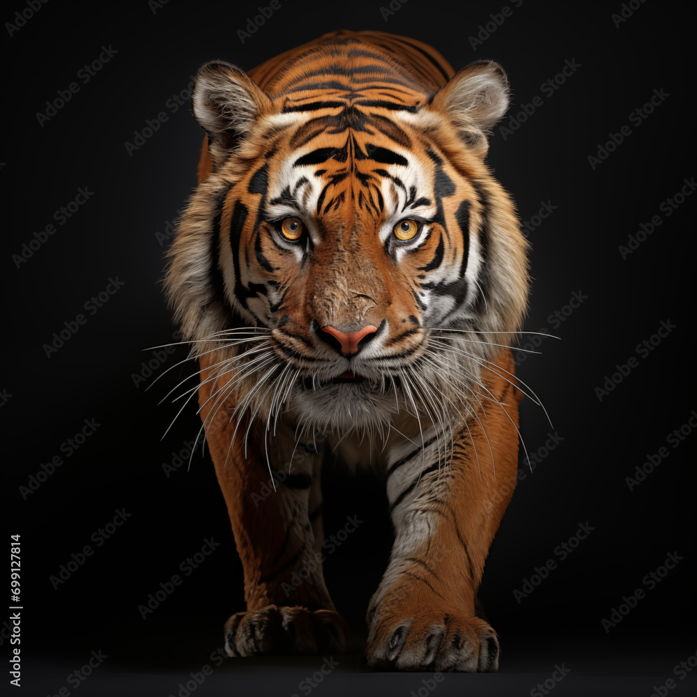 Fototapeta premium Tiger on a black background