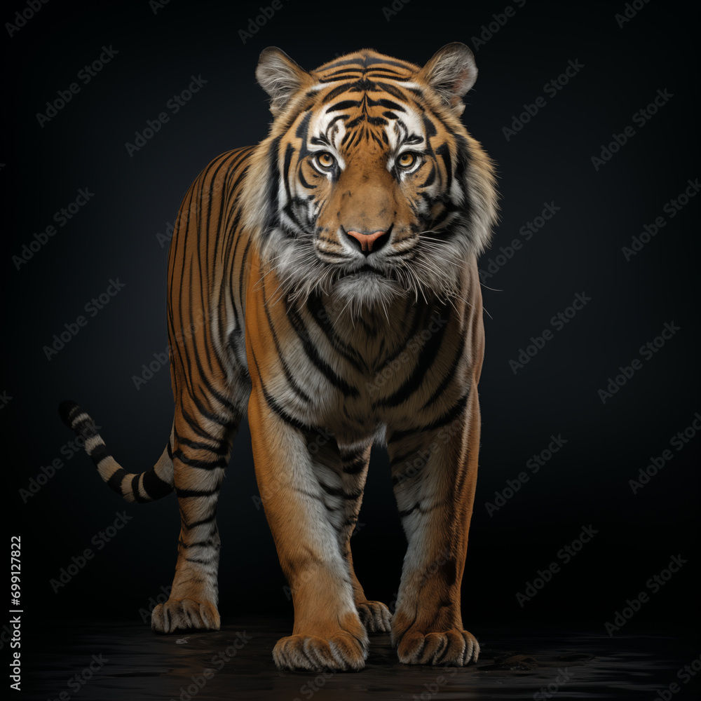 Obraz premium Tiger on a black background