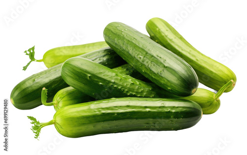 Smooth Green Cucumber Harmony On Transparent Background