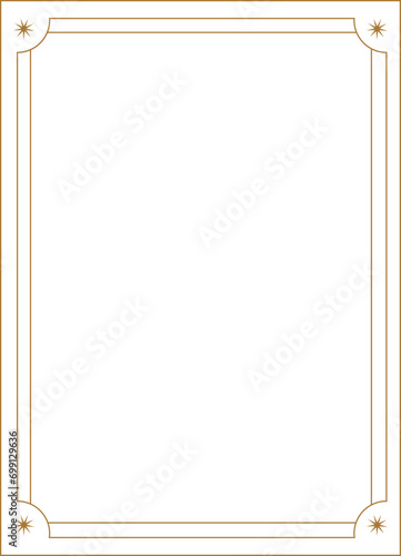 Art deco frame. Vintage linear border. Retro design template for wedding invitations, menus, leaflets and greeting cards.